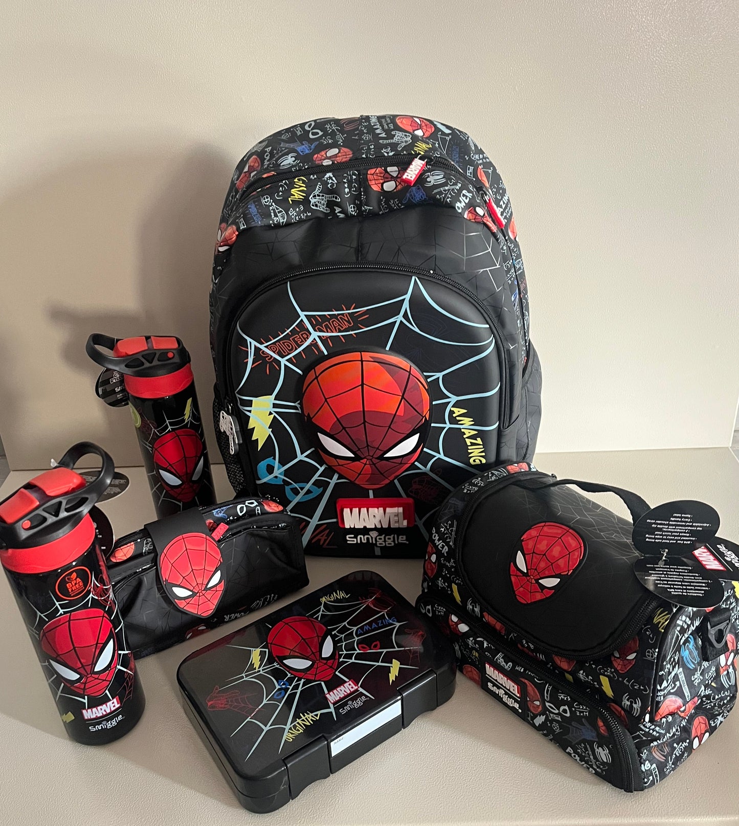 Smiggle Backpack Spiderman 3 pieces Set