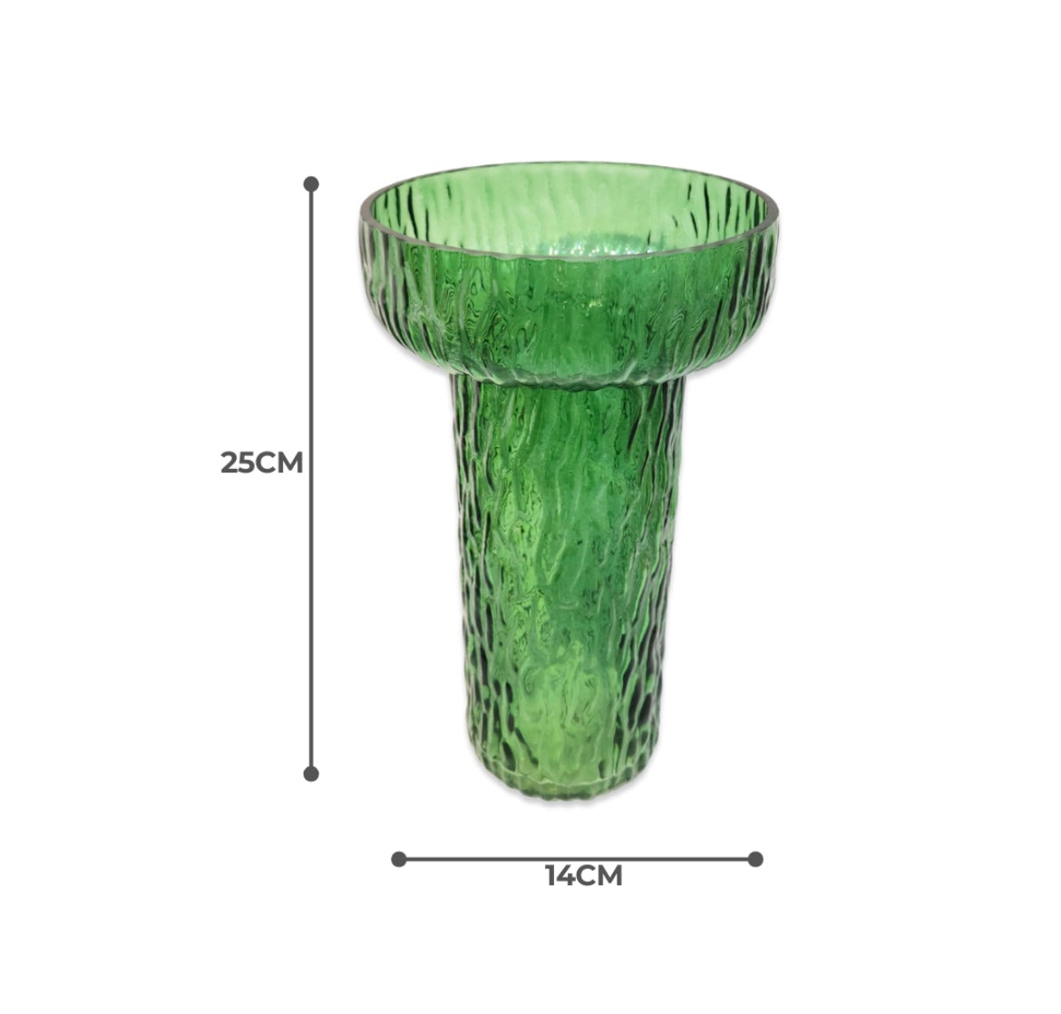 Ribbed Wide Glass Vase