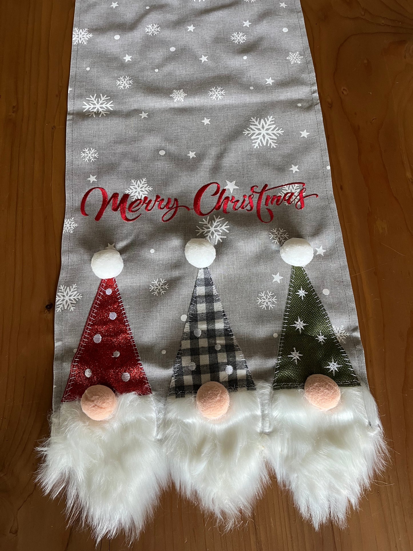 Christmas 3D Gnomes Table Runner