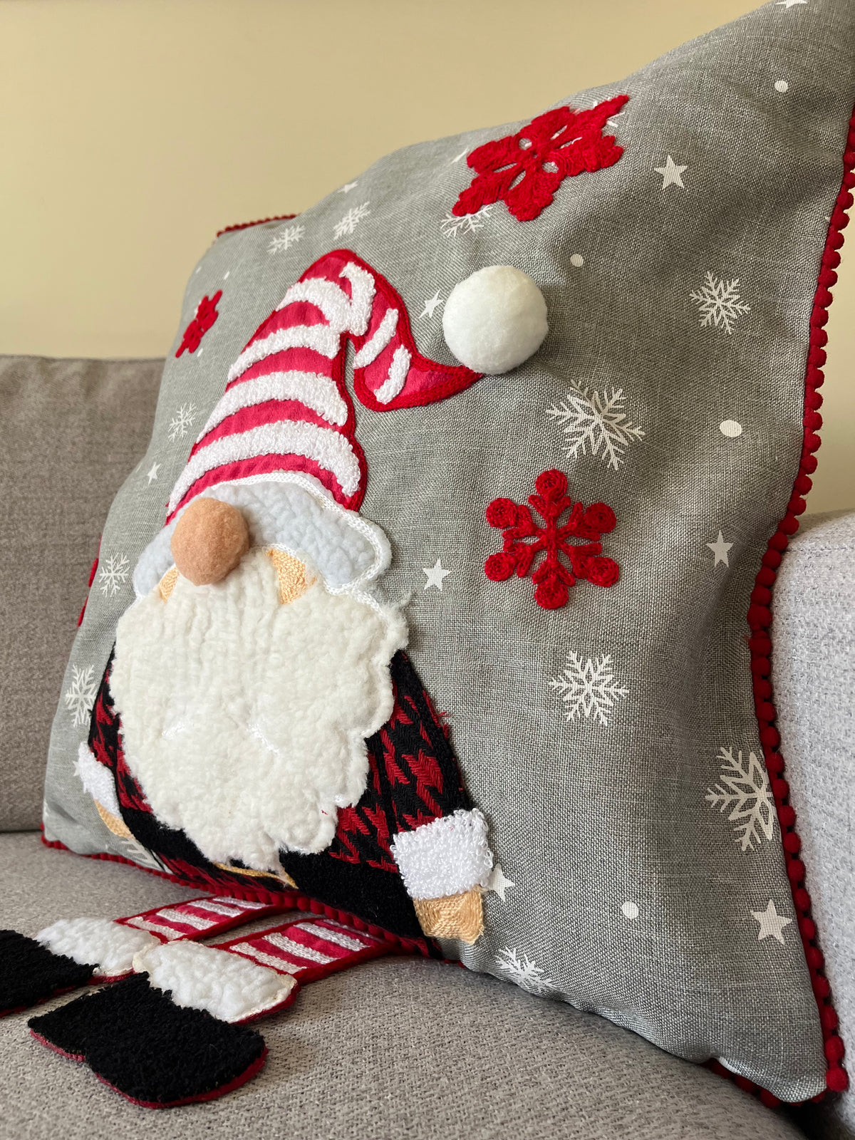 Christmas 3D Gnome Cushion Cover 45x45cm