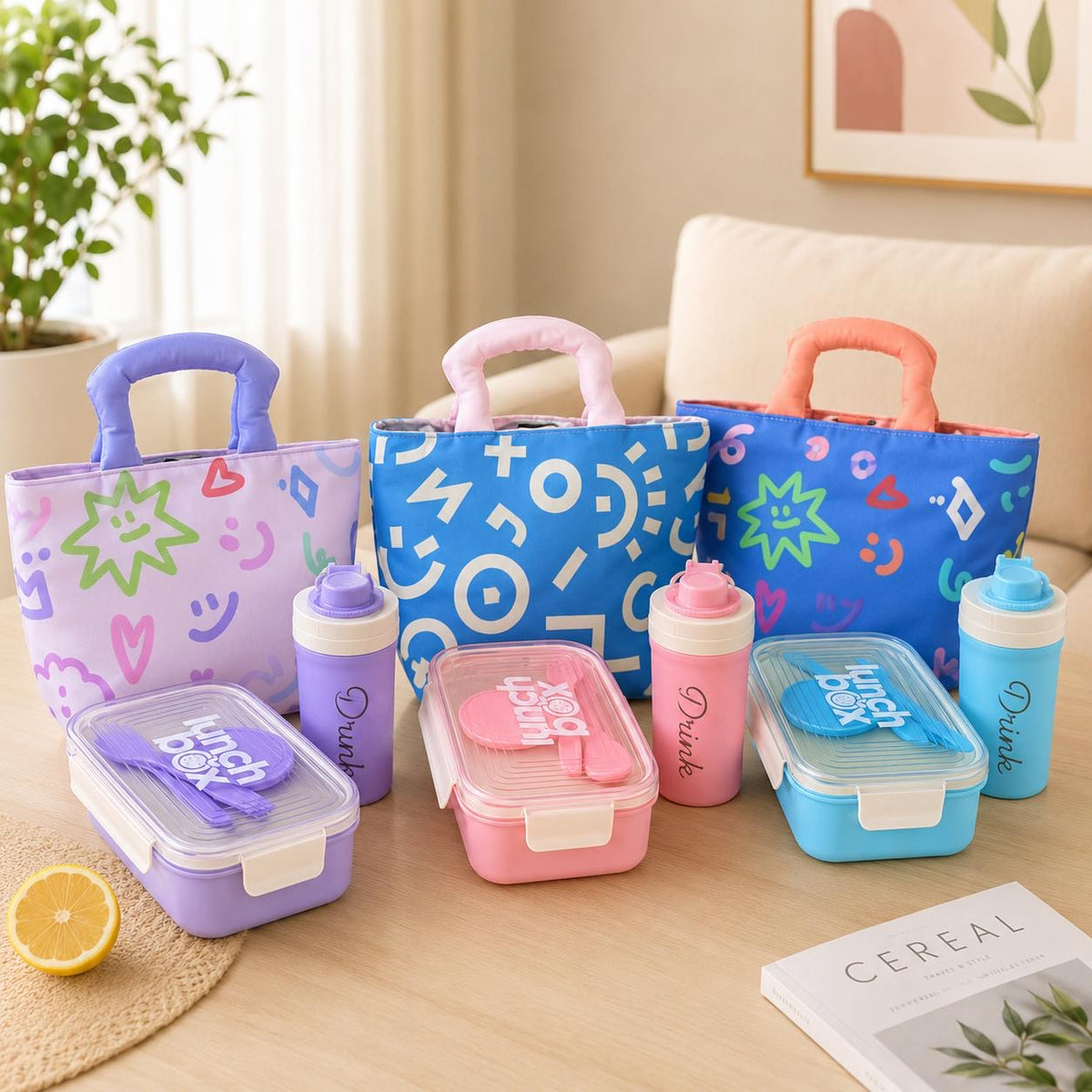 Lunchbox, Bottle & Lunch Bag Set