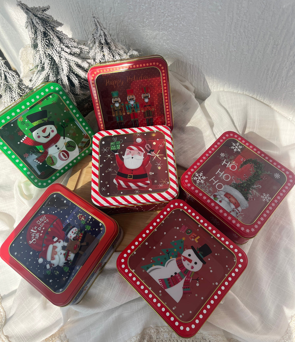 Christmas Square Tin Box