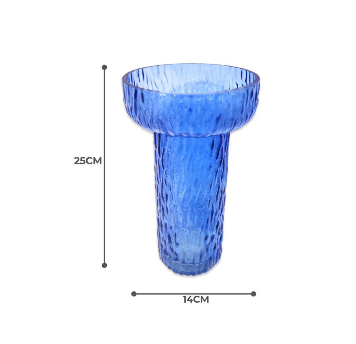 Ribbed Wide Glass Vase