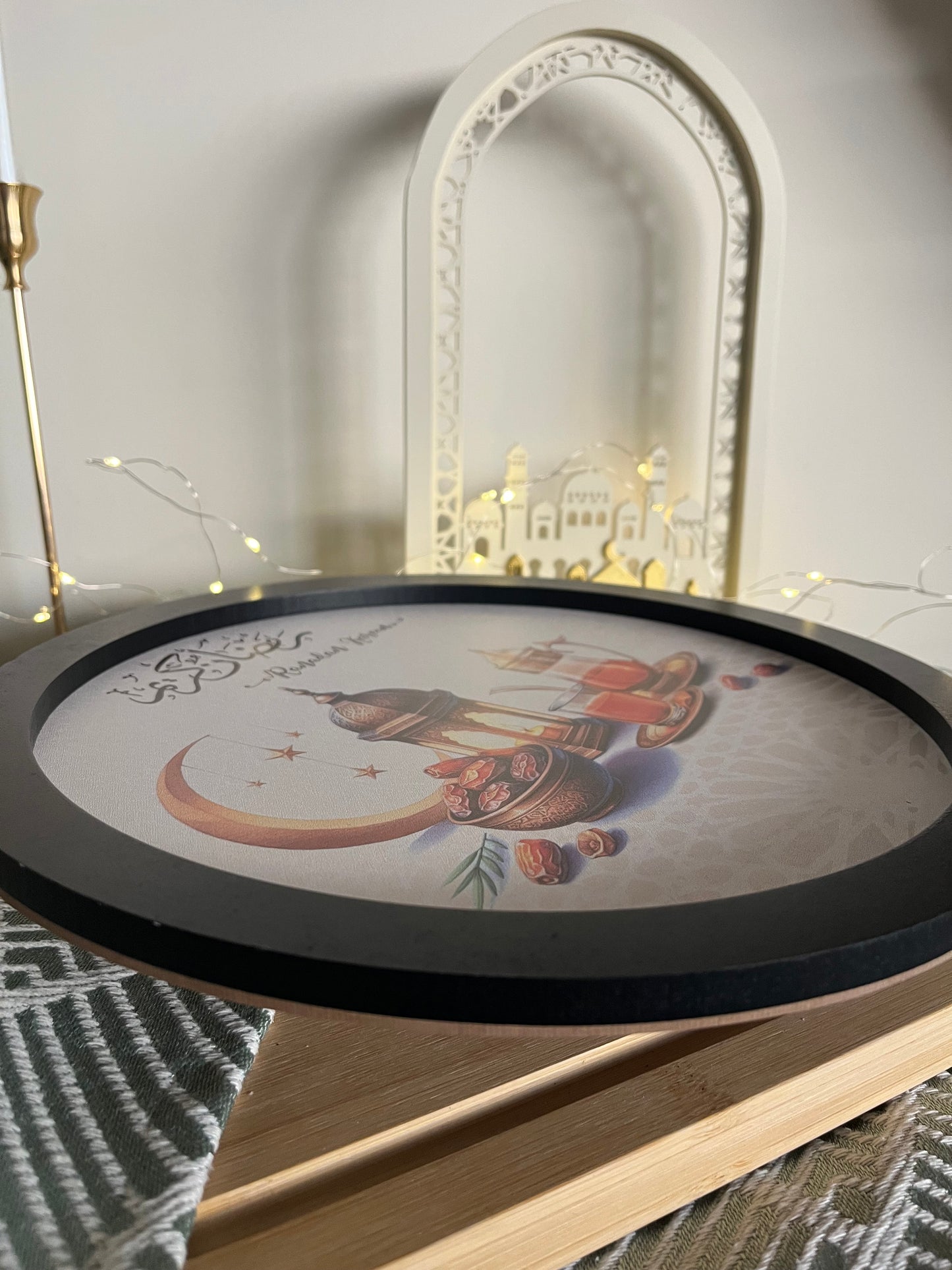 Ramadan Wooden Round Tray