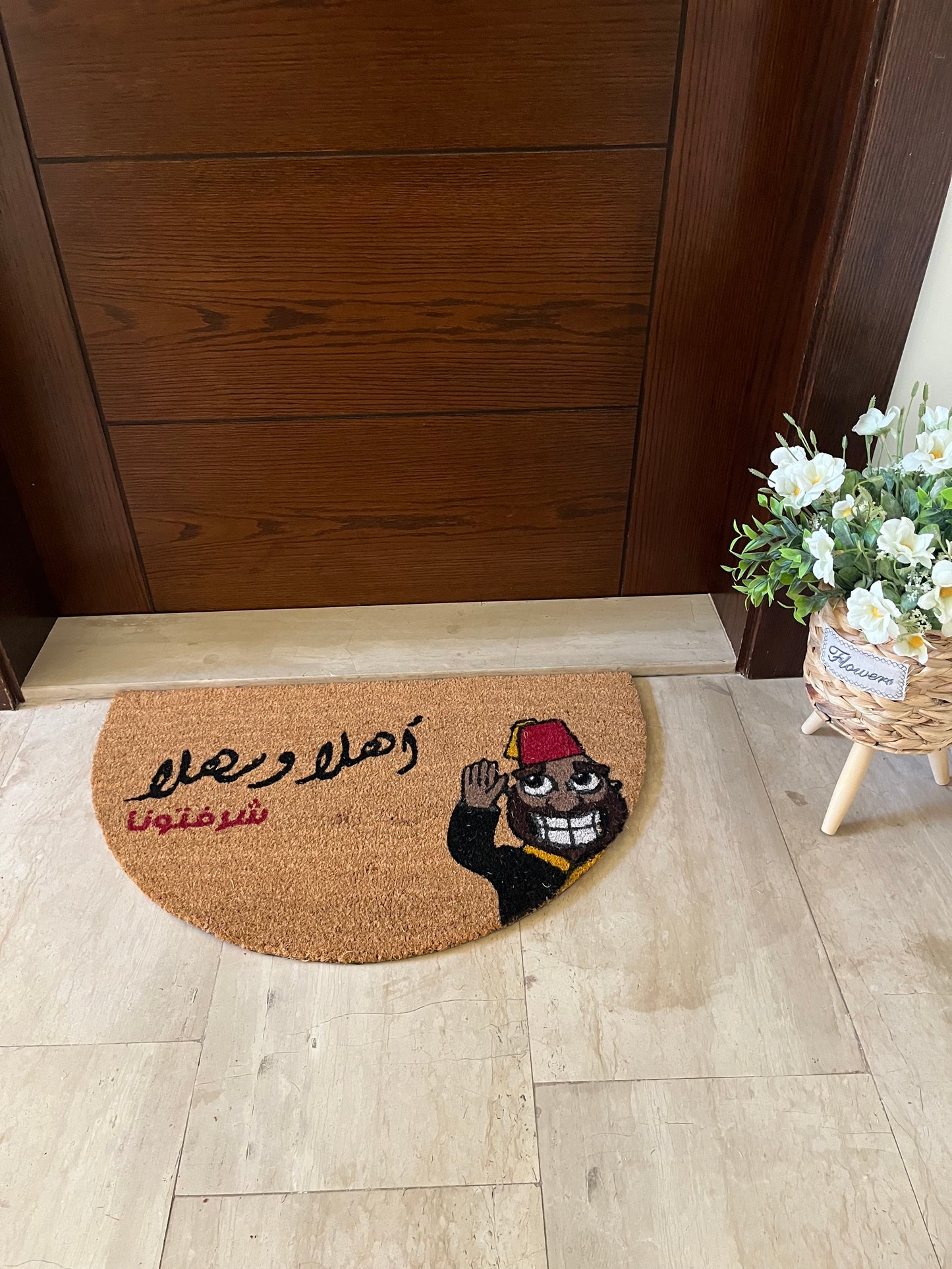 “Ahla w Sahla” Semi circle Doormat