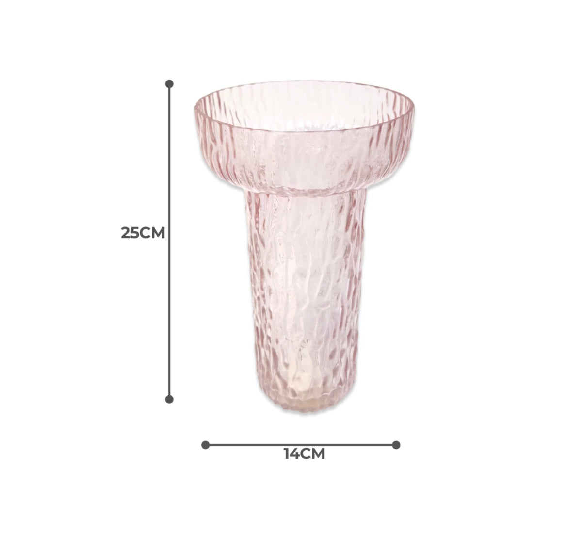 Ribbed Wide Glass Vase
