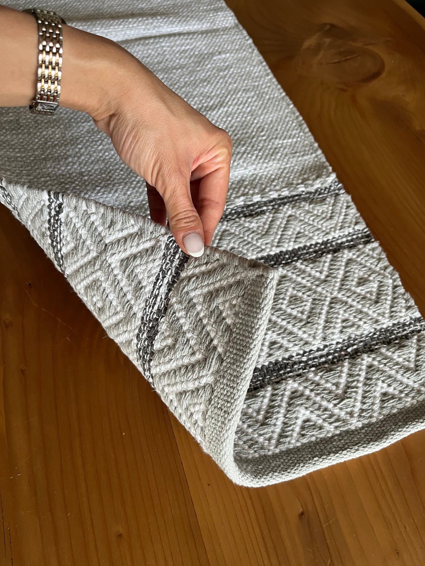 Minimalist Diamond Weave Table Runner