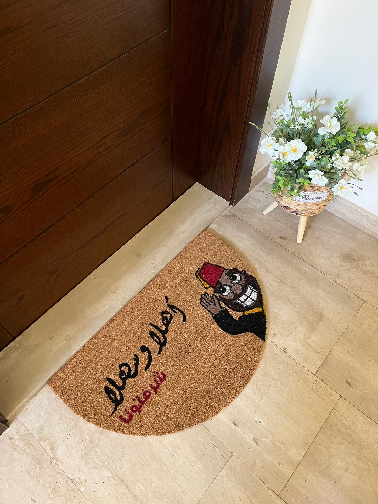 “Ahla w Sahla” Semi circle Doormat