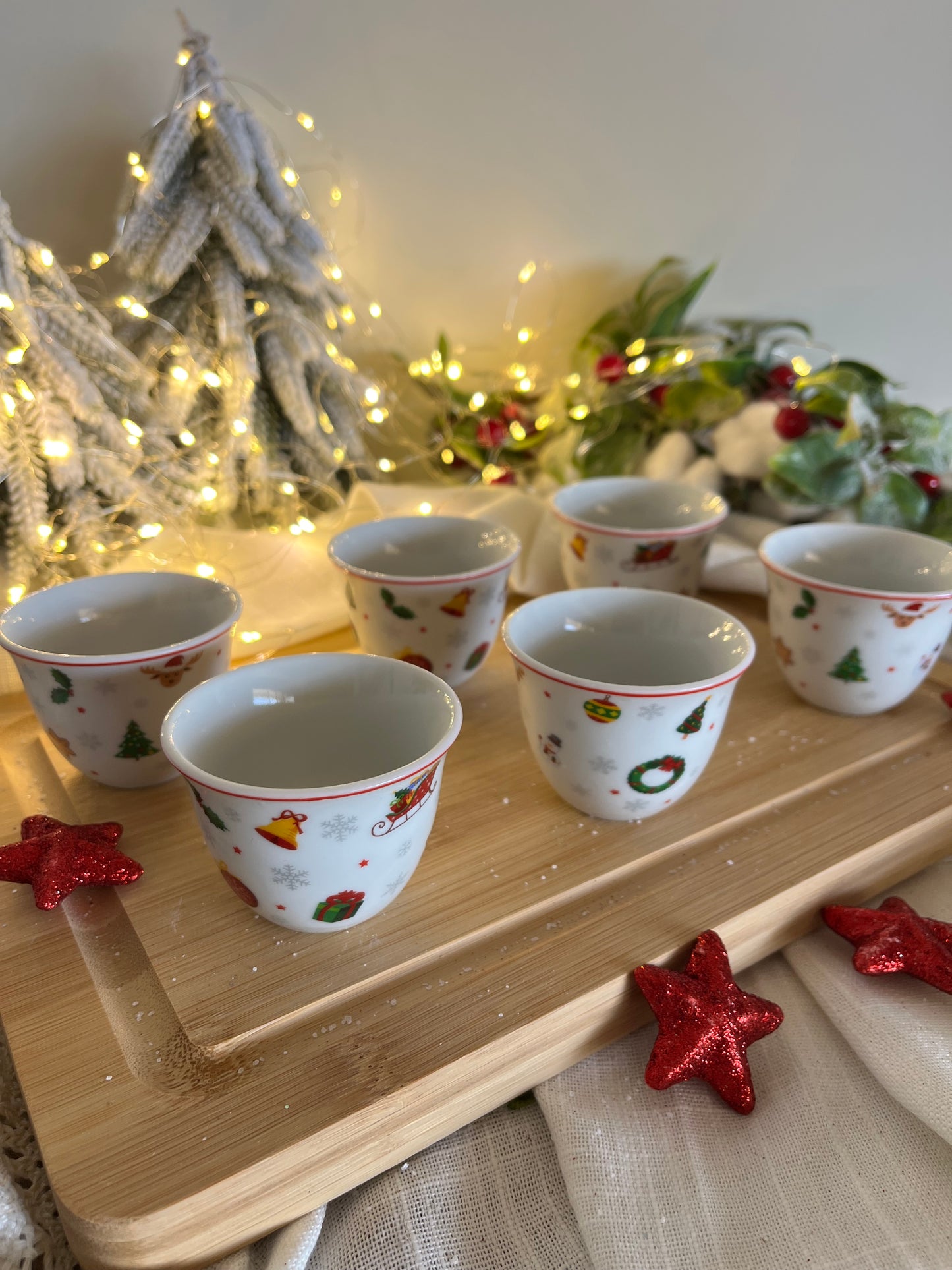 Christmas Coffee Cups Set of 12