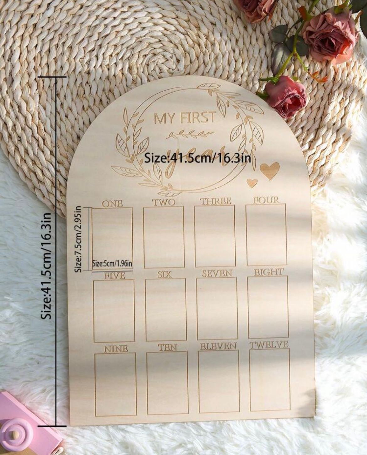 Baby Monthly Wooden Photo Frame