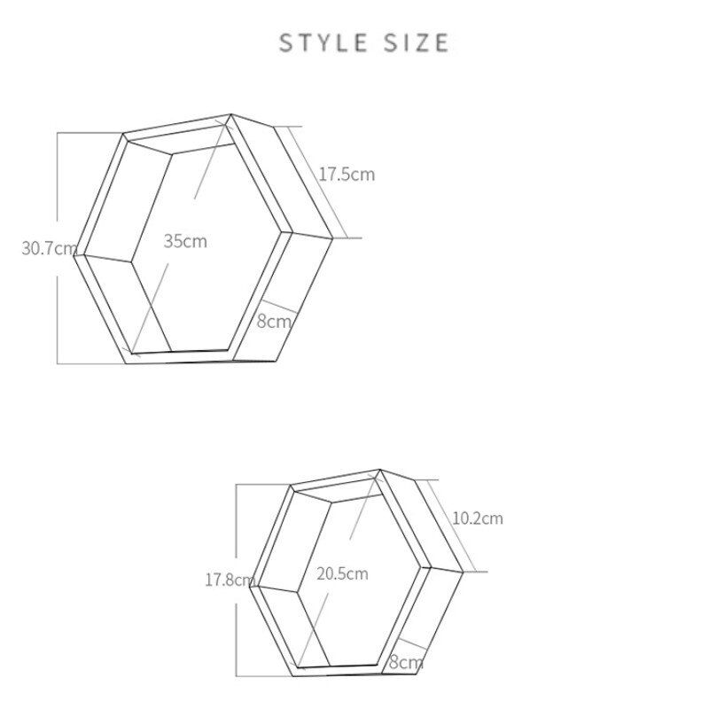 Hexagon Wood Shelves Set of 2