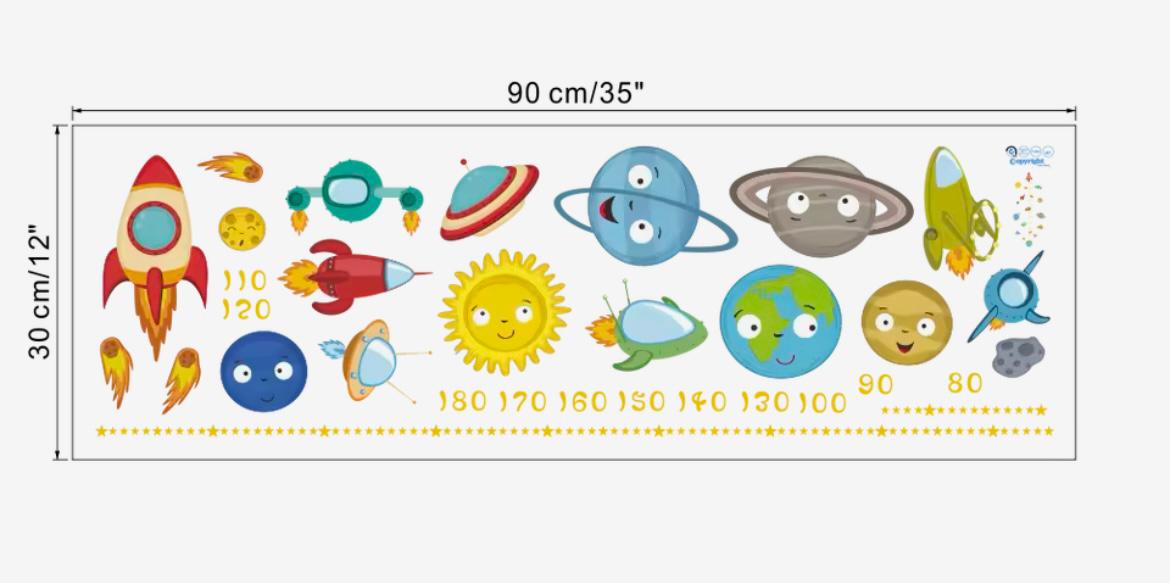Planets Growth Chart Decal