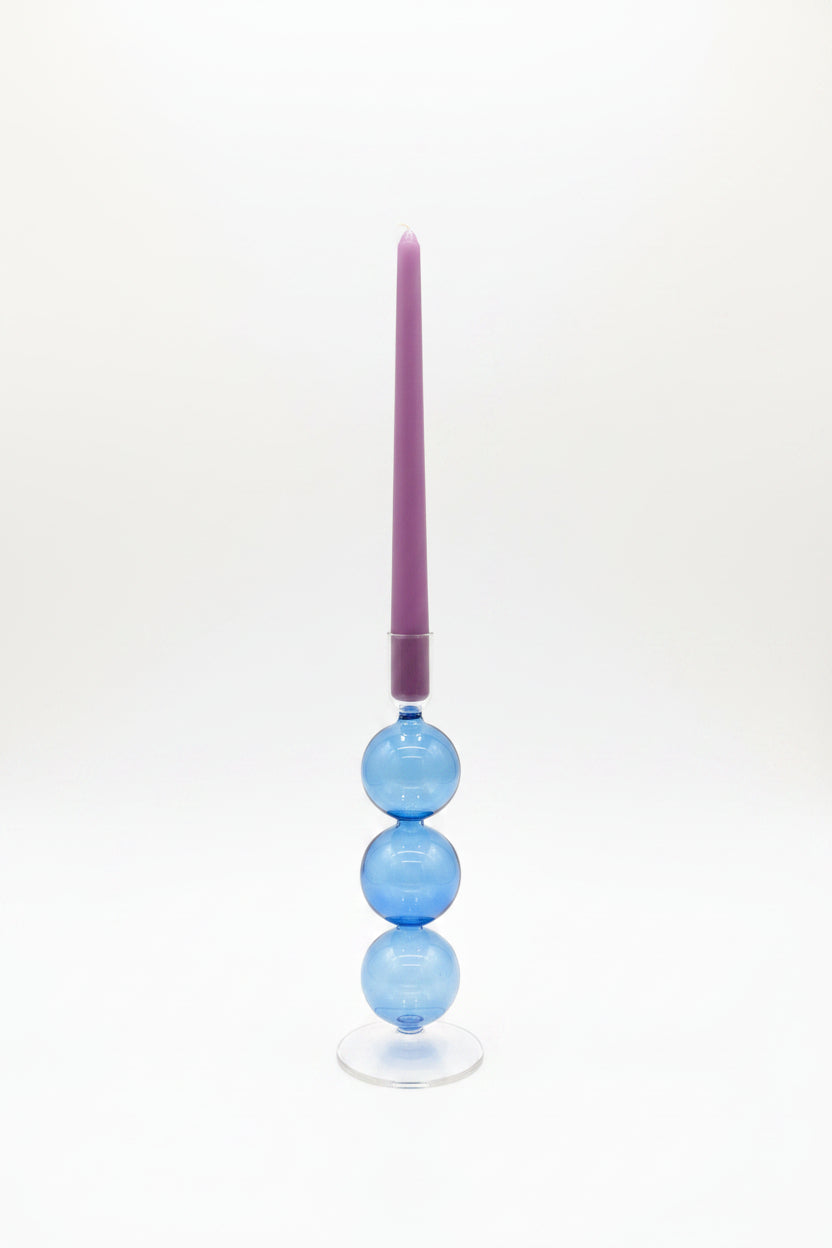 Glass Candle Holder - Blue