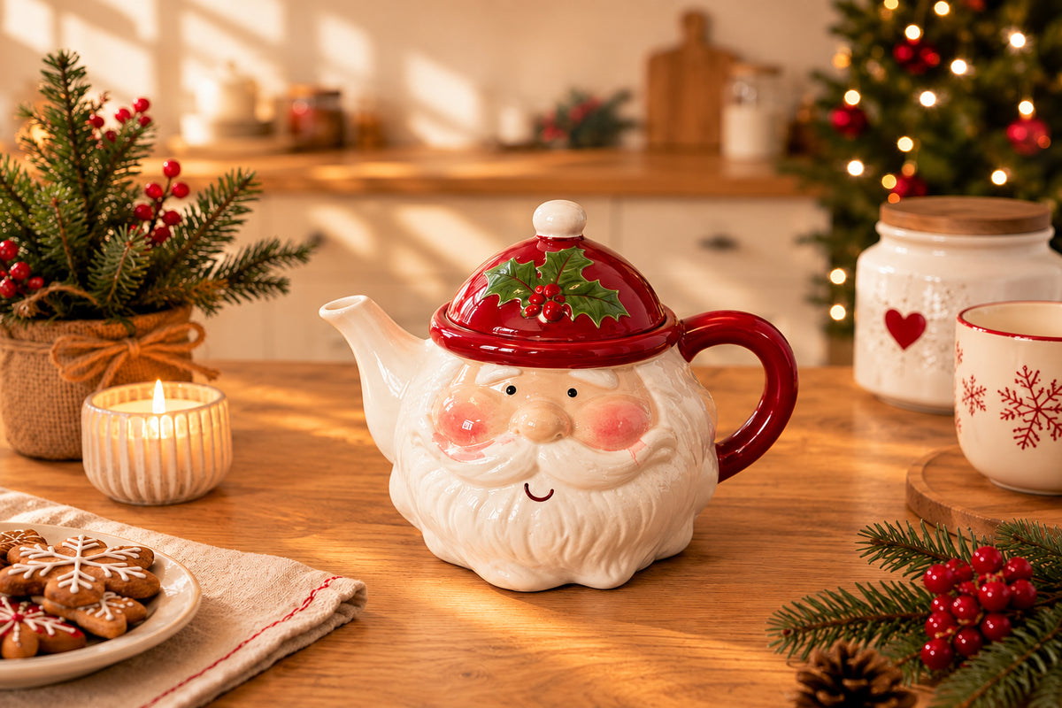Christmas Santa Ceramic Tea Pot
