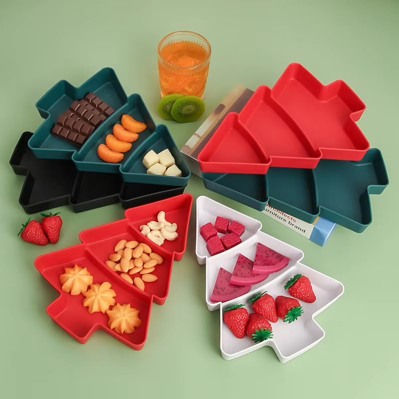 Christmas Plastic Tree Serving Plate