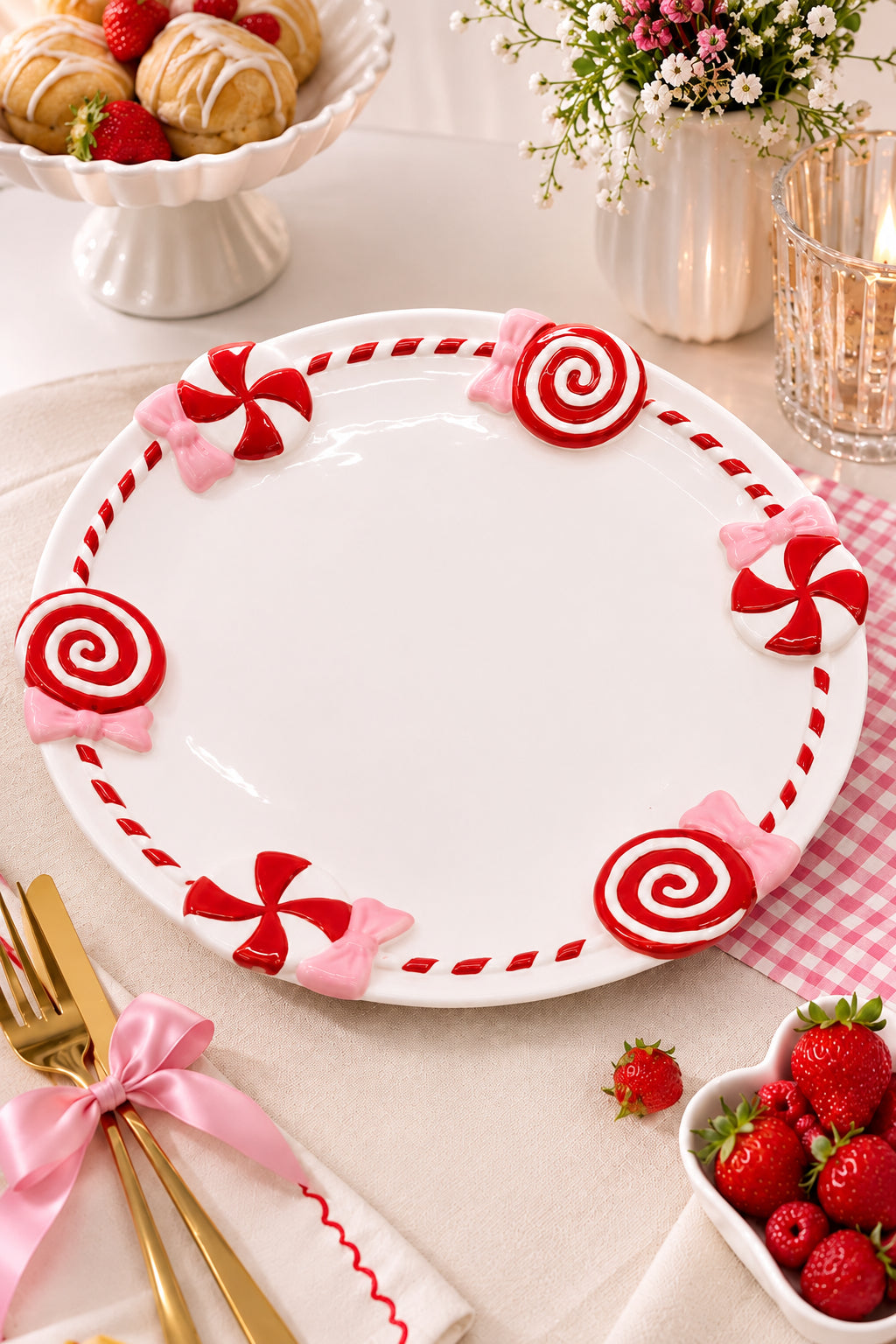 Christmas Ceramic Candies Plate