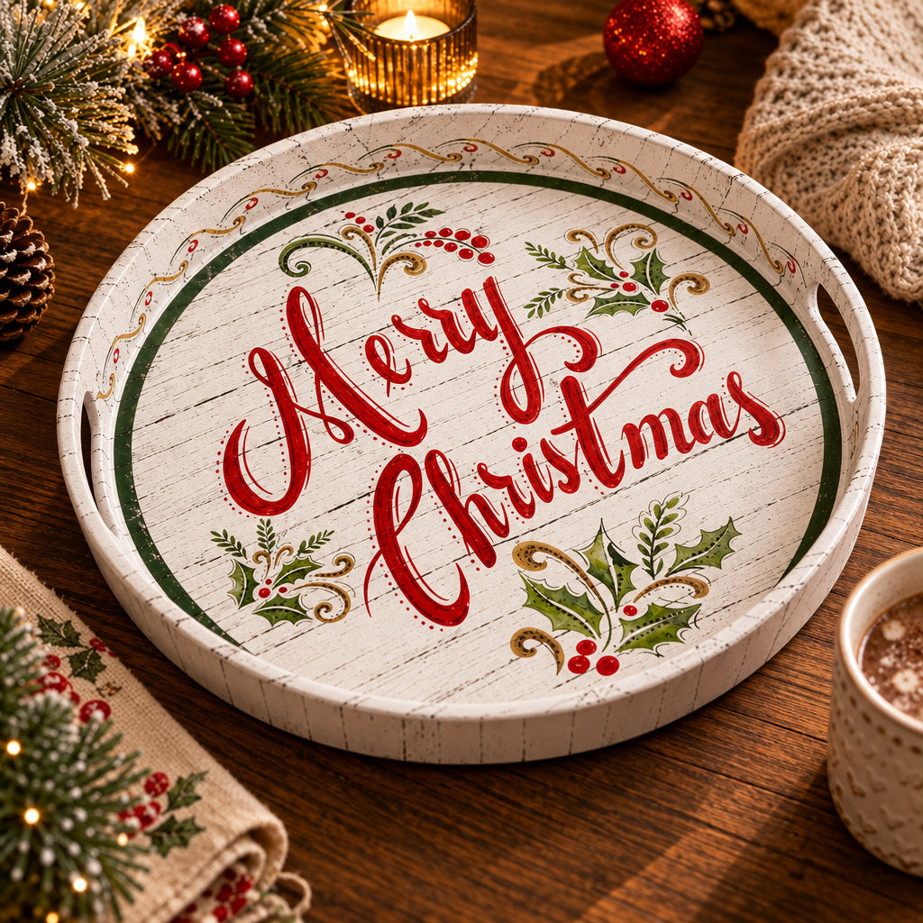 Christmas Tin Serving Tray