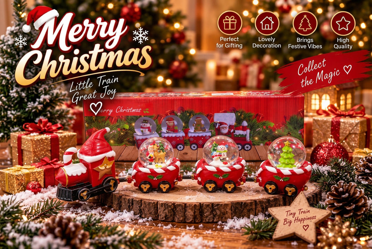 Christmas Snow Globe Train Set Of 4