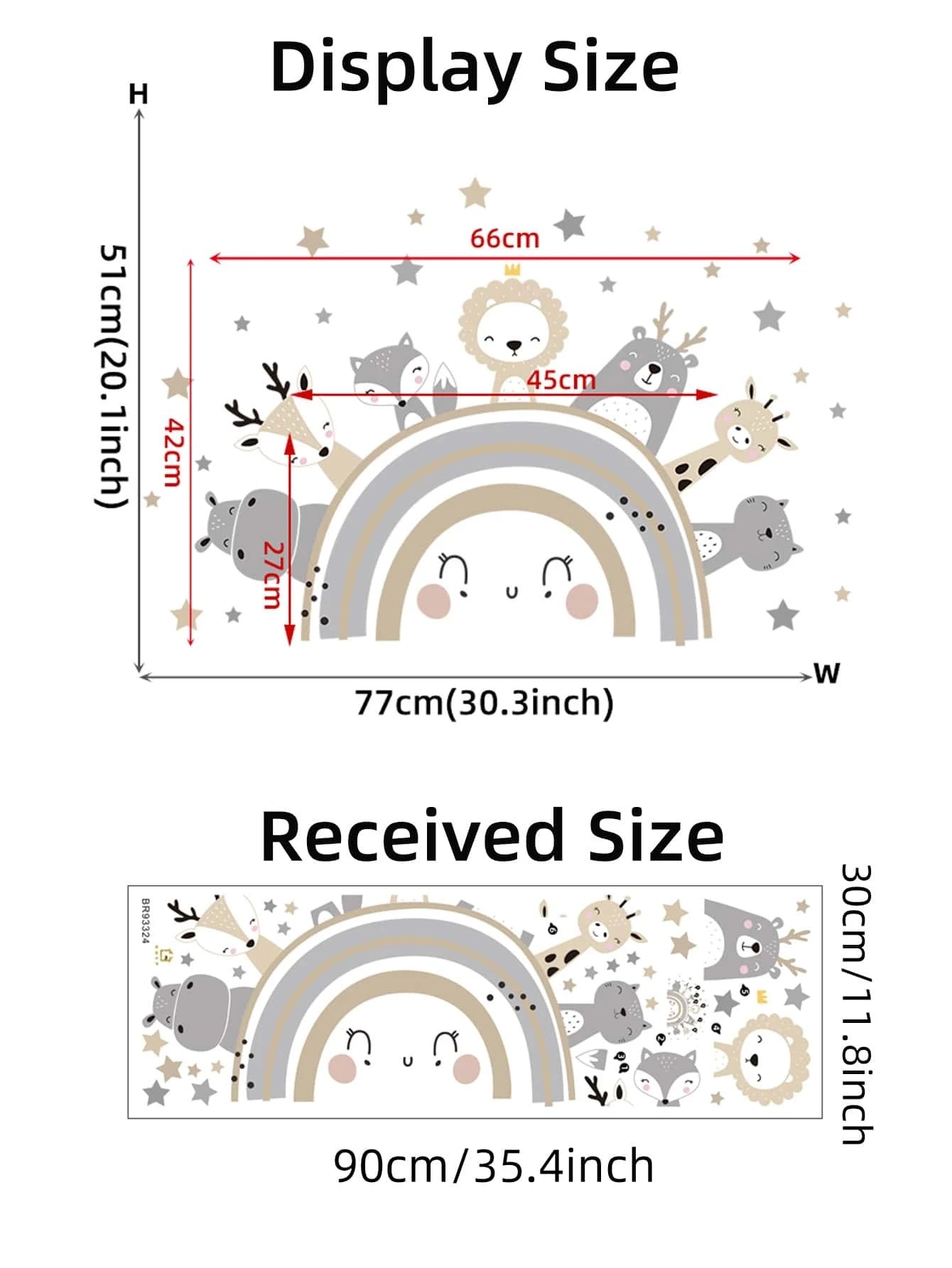 Animals on Rainbow Wall Sticker