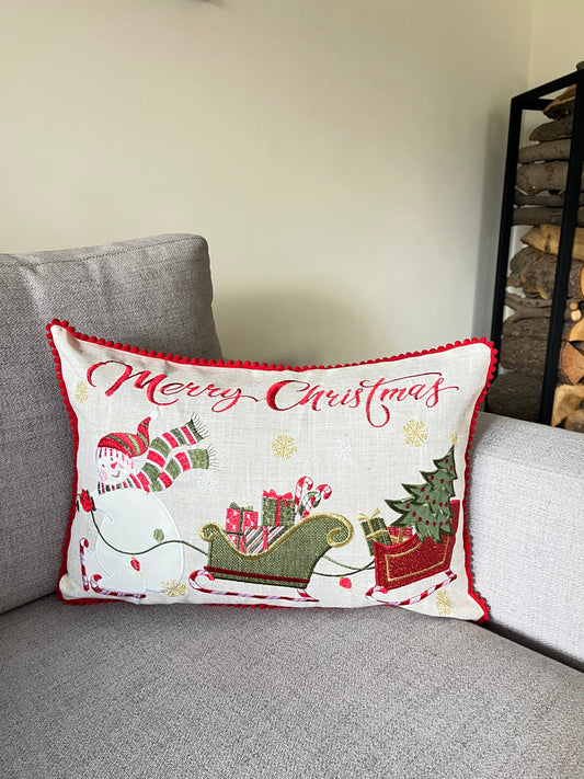 Christmas Snowman Cushion Cover 30x50cm