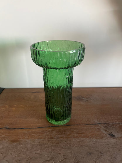 Ribbed Wide Glass Vase