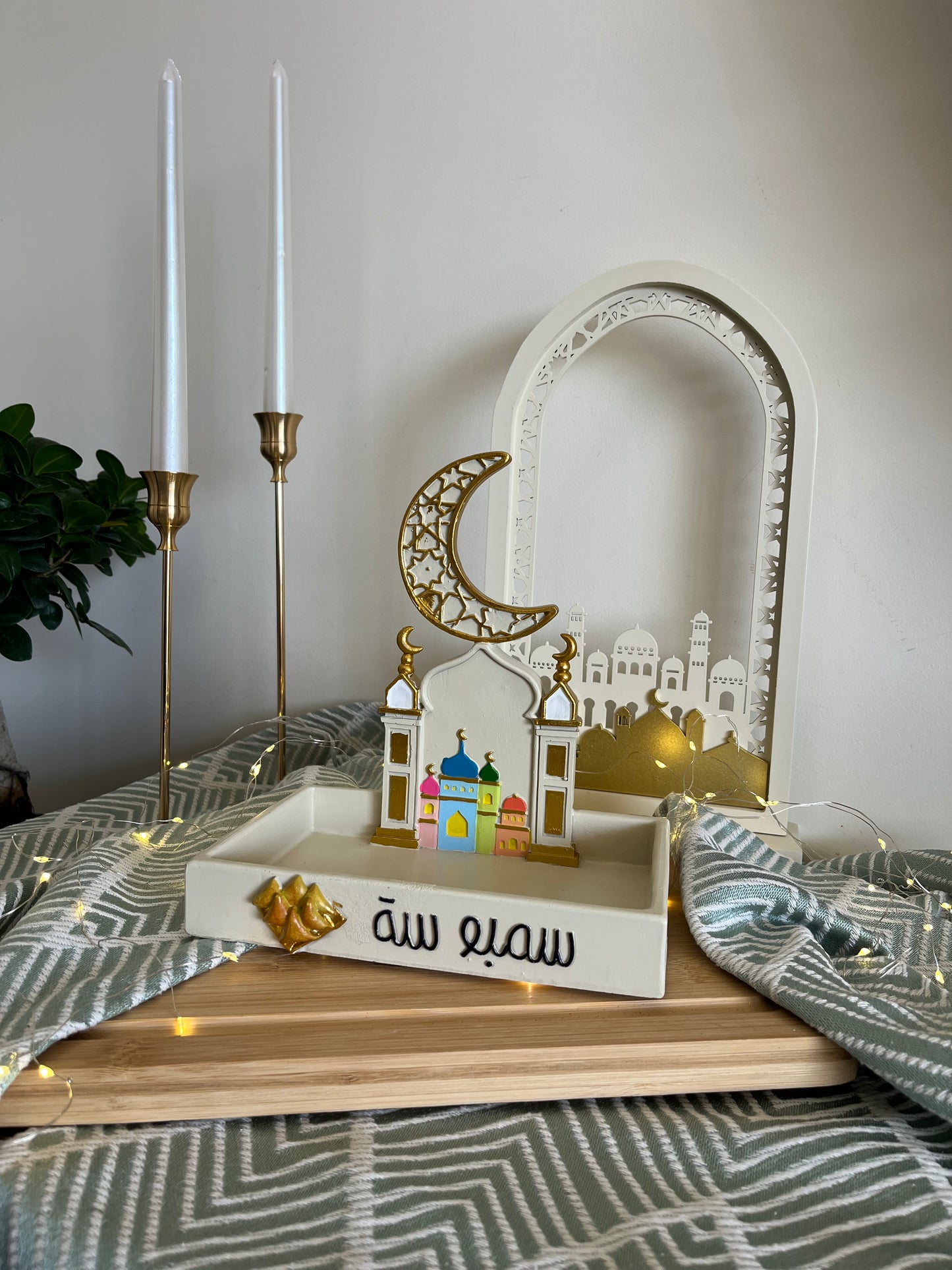 Ramadan Decorative Colorful Resin Plate