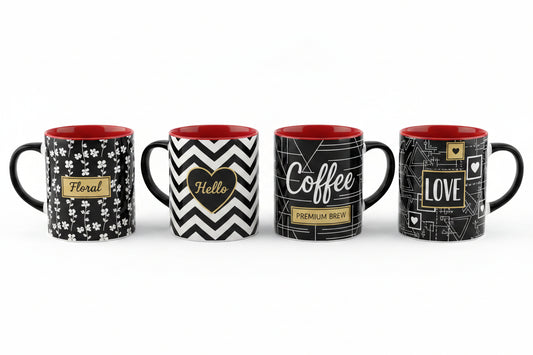 Black & Red Coffee Mugs