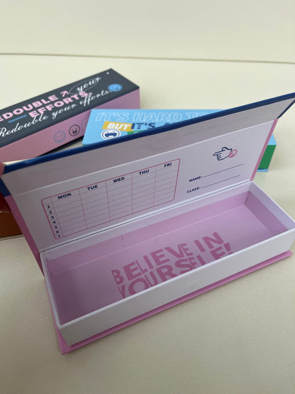 Pencil Case with a message & planner