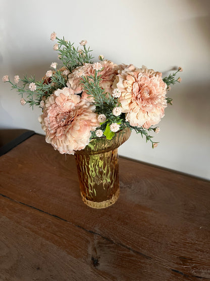 Ribbed Wide Glass Vase