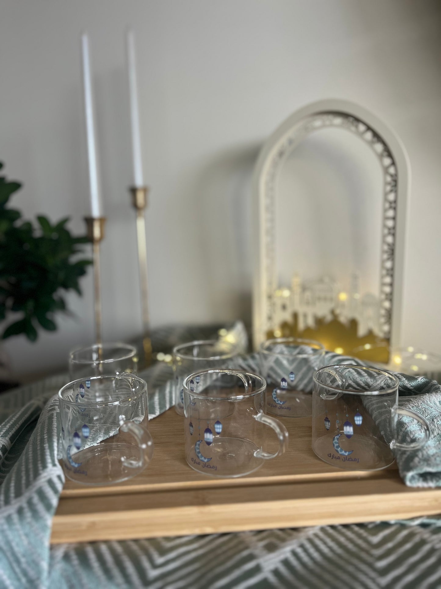 Ramadan Set of 6 Glass Coffee Cups