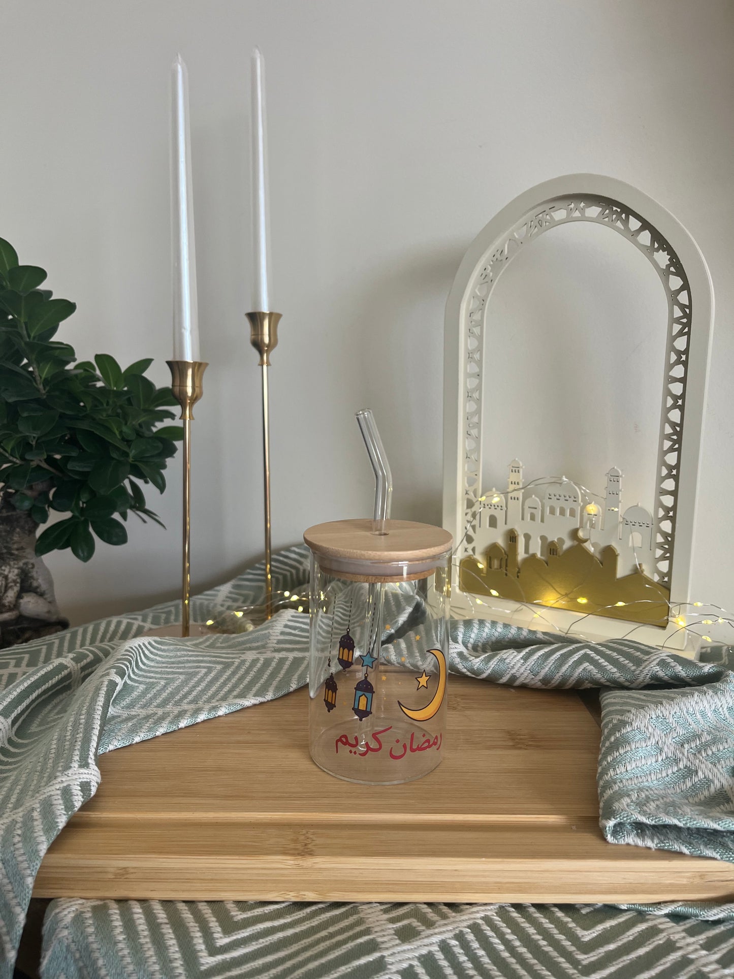 Ramadan Straw Glass Cup