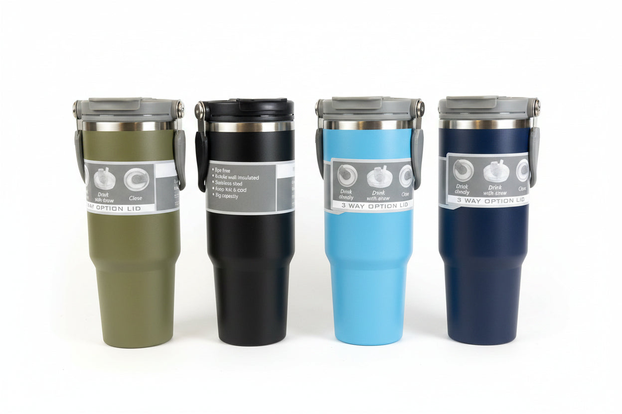 Insulated Straw Stainless Bottle 900ml