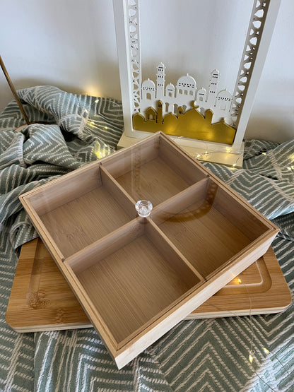 Decorative Wood Lidded storage container