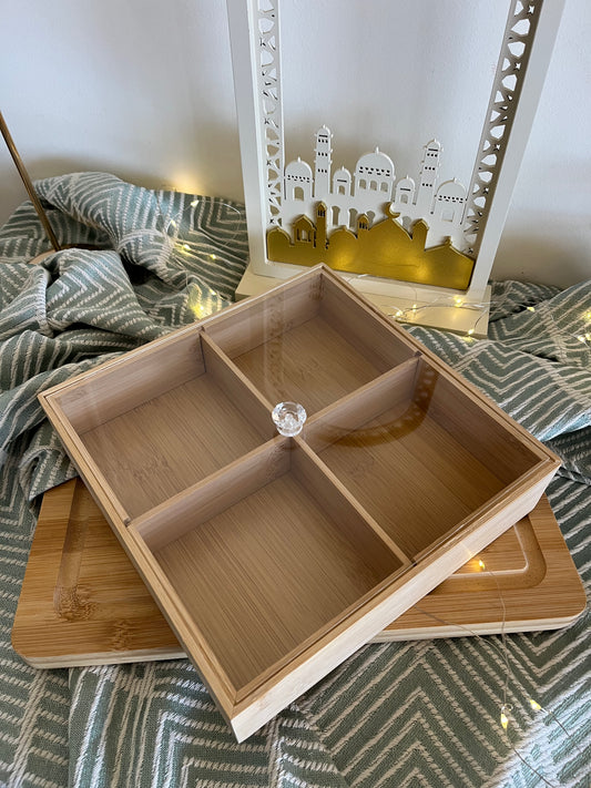 Decorative Wood Lidded storage container