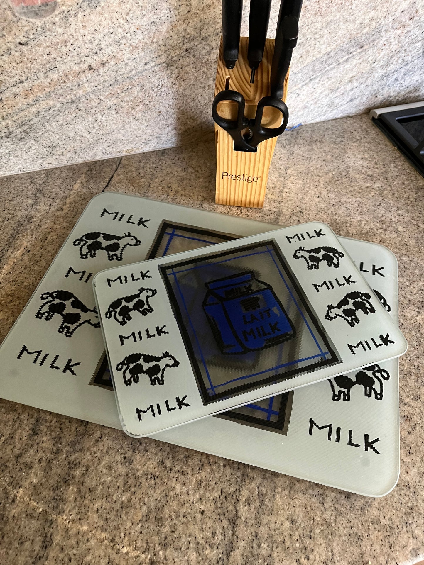 Kitchen Glass Board Colored Set