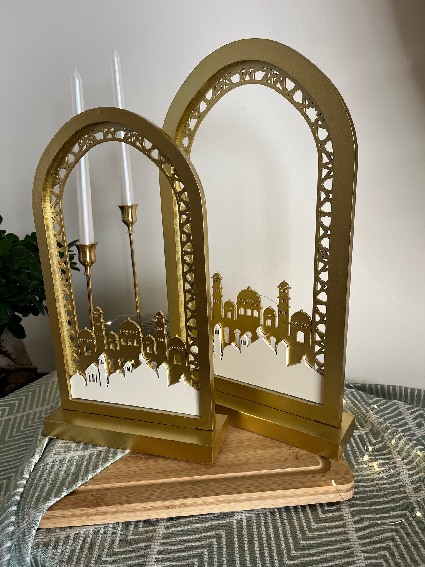 Ramadan Wooden Decoration Gold & White