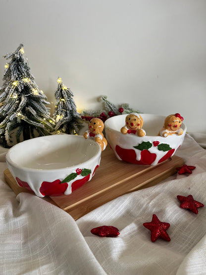 Christmas Gingerbread Large Serving Bowl