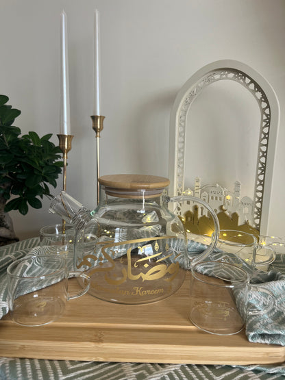 Ramadan Glass Tea Pot & Cups Set
