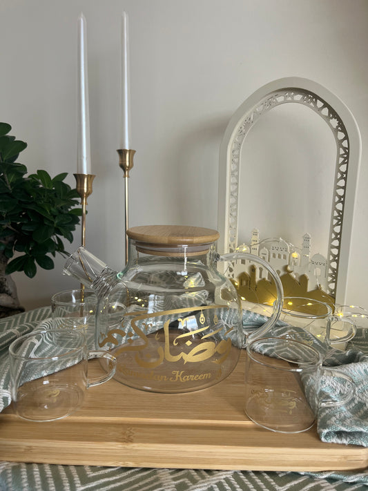 Ramadan Glass Tea Pot & Cups Set