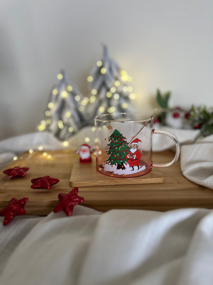 Christmas Glass Mug & Coaster
