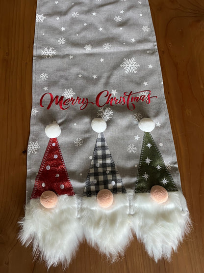 Christmas 3D Gnomes Table Runner