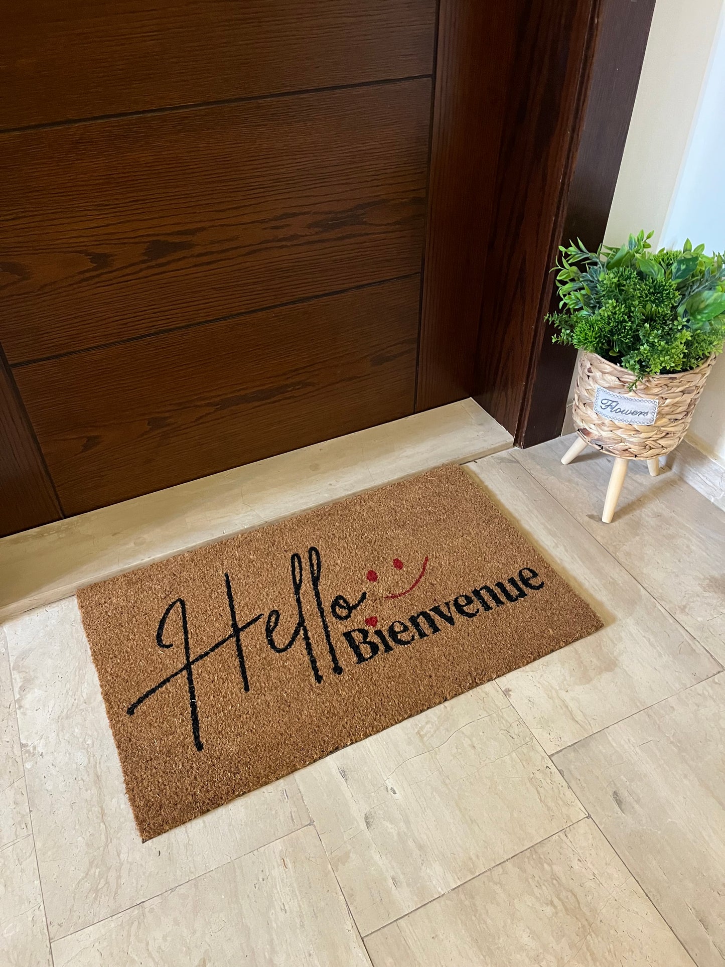 Hello Bienvenue Doormat