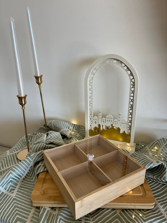 Decorative Wood Lidded storage container