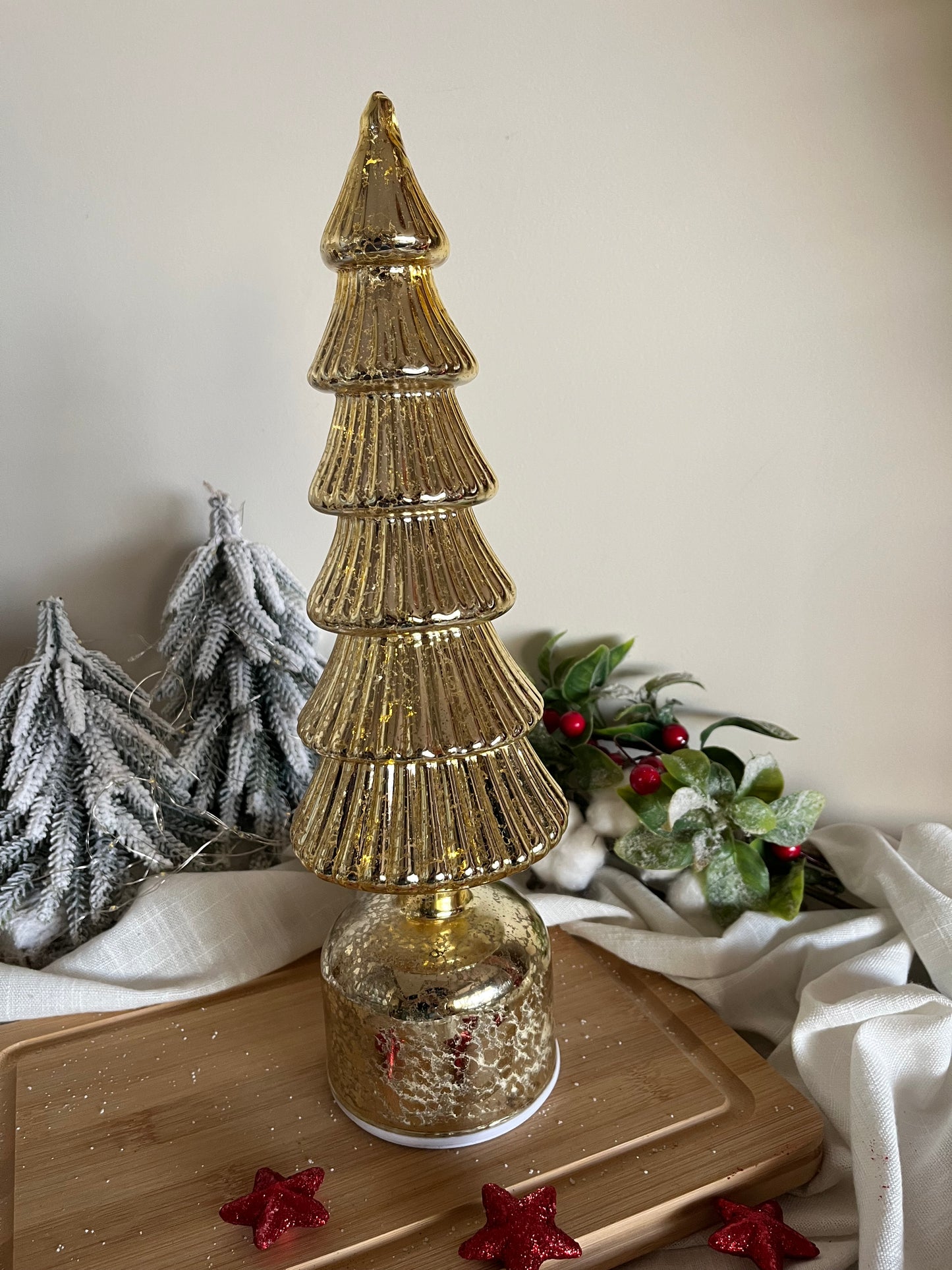 Christmas Lighting & Turning Glass Tree