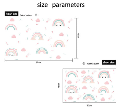 Pastel Smiley Rainbows Wall Decal