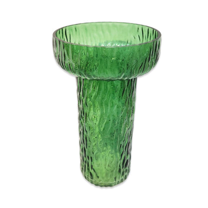Ribbed Wide Glass Vase