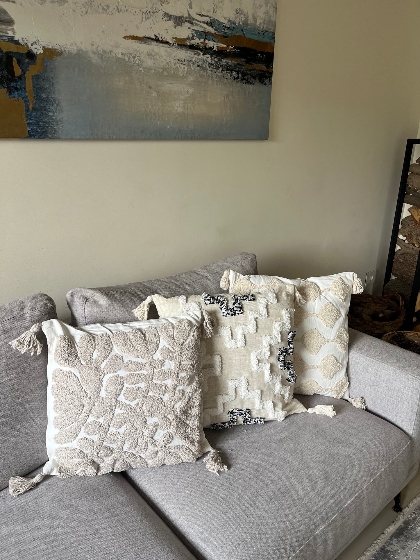 Boho Beige, Greige & Brown Cushion Cover & Filling