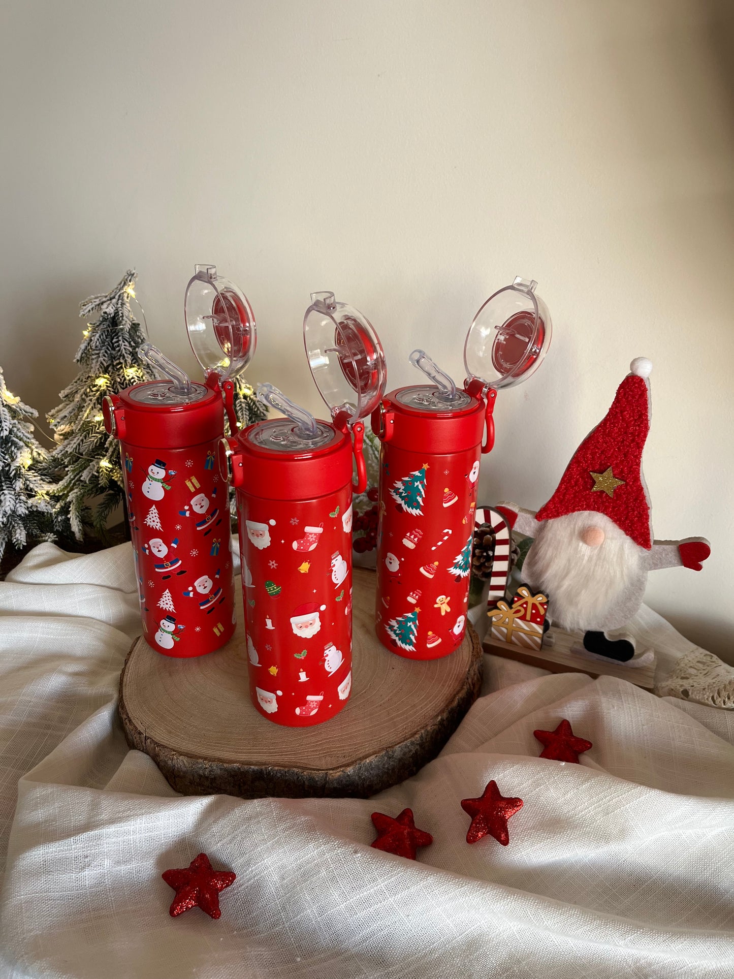 Christmas Stainless Straw Bottle