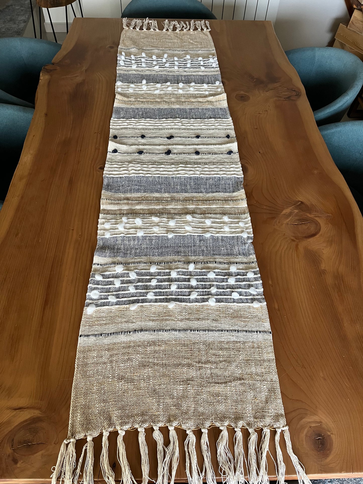 Natural Earth Tone Artisan Table Runner