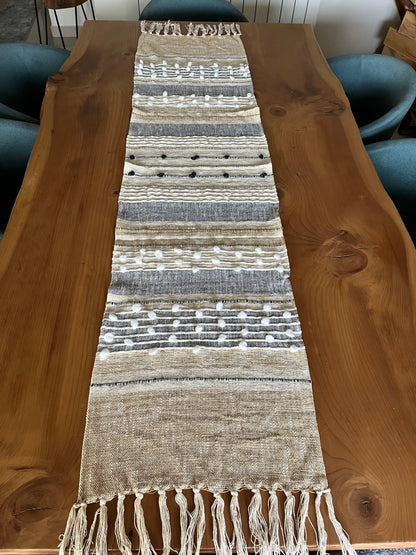 Natural Earth Tone Artisan Table Runner